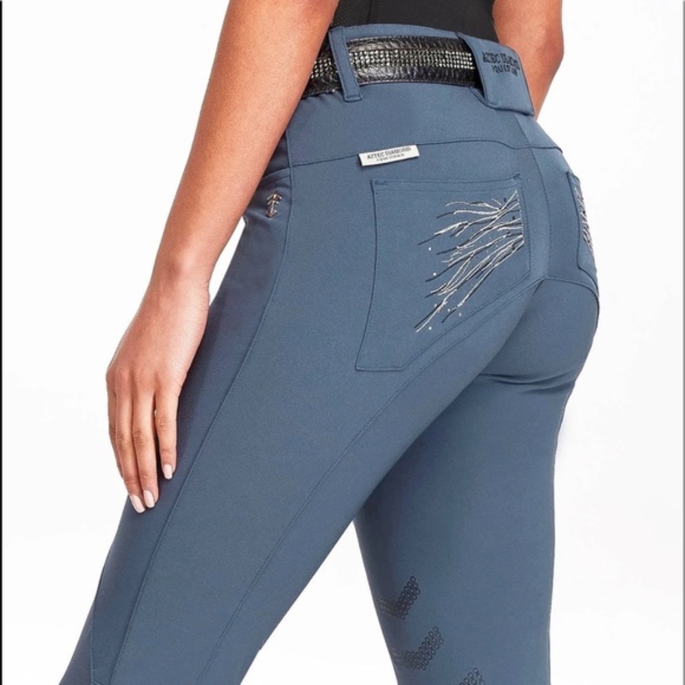Aztec Diamond Equestrian Skyline breeches teal UK 4 / US 22 / US 0 XS